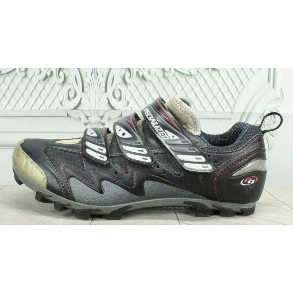 Specialized Black Leather Hook & Loop Mountain Bike Cycling Shoes 9.5-10 - Picture 1 of 10